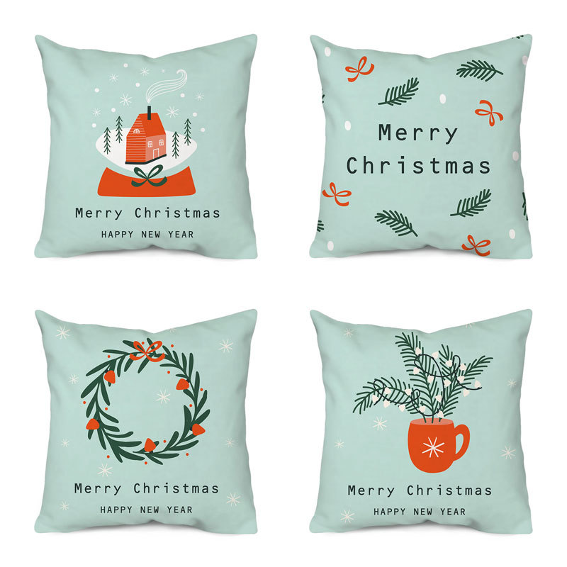 Cute Christmas Tree Santa Claus Polyester Pillow Cases display picture 1