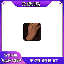亚马逊跨境新品不锈钢大米珠手指链潮流个性时尚百搭女士饰品配饰