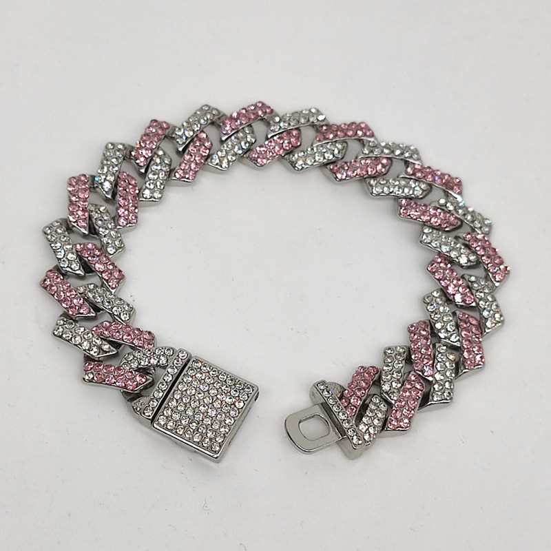 15mm flip farbige kubanische Kette modische und coole Männer voller Diamant_voghion.com