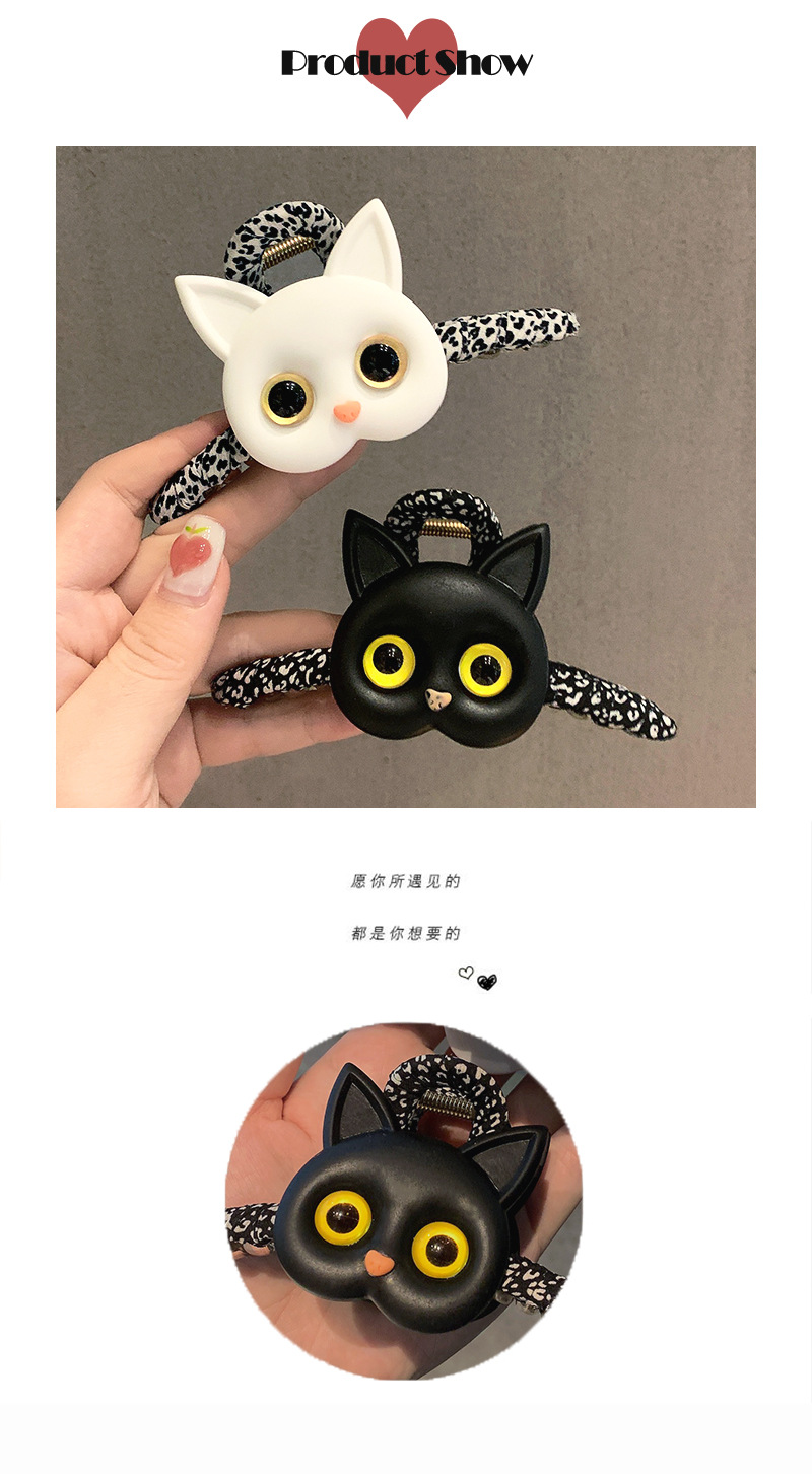 Cartoon Cat Two-color Acrylic Hairpin Wholesale Nihaojewelry display picture 2