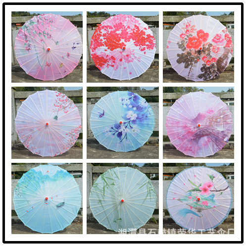 Directo de fábrica paraguas de papel aceitado techo paraguas decorativo femenino hecho a mano estilo antiguo danza hanfu paraguas de seda de estilo chino lote