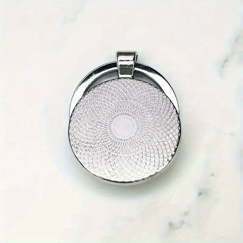 Retro glass metal keychain