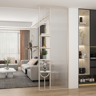 ✅ Stainless Steel Bathroom Half-Wall Changhong Glass Screen Modern Simple Light Luxury Entrance Hall Living Room Iron Partition