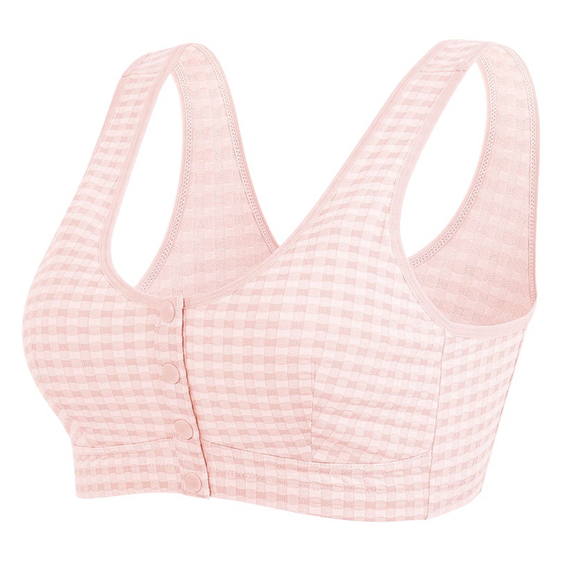 Ropa interior de la madre Sujetador de hebilla frontal para mujer Sujetador de talla grande para mujer Ropa interior de mediana edad y ancianos Estilo Chaleco delgado de verano sin anillo de acero