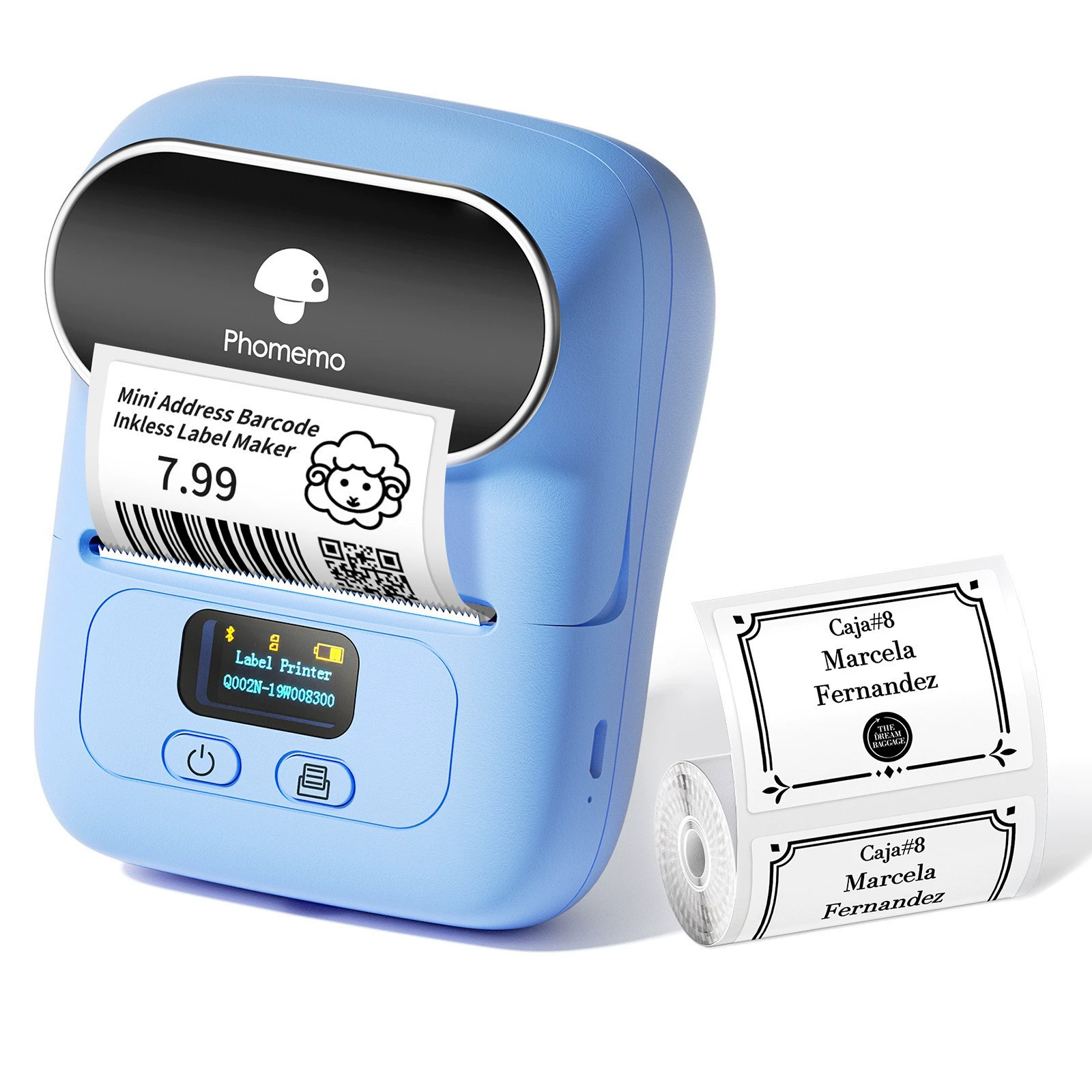 Handheld Phomemo M110/M150/M220 Thermal Label Printer, Portable Bluetooth, 20–75 mm