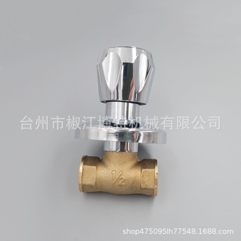Cross-border hot sale brass shower valve 1/2 slow Open luxury concealed mixing valve beach swimming pool bath stop valve