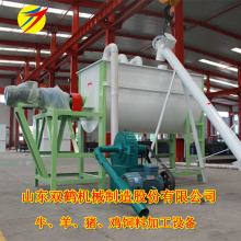 小型卧式饲料搅拌机组一吨粉碎加成套设备全自动上料饲料机鱼饲料