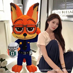 レゴビルディングブロック、ジャイアントニック、キツネ、ジュディウサギ、小さな粒子の組み立てられた立体装飾品、知育玩具と互換性があります。