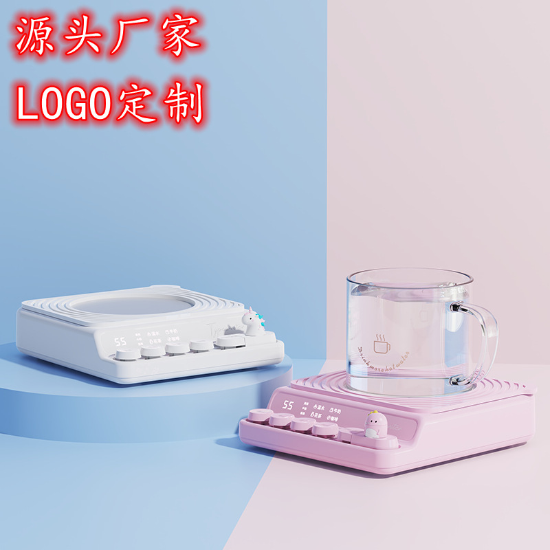 新しいかわいい漫画急速加熱ウォームカップコースターオフィスデスクガールハートスマートサーモスタットコースターギフト|undefined