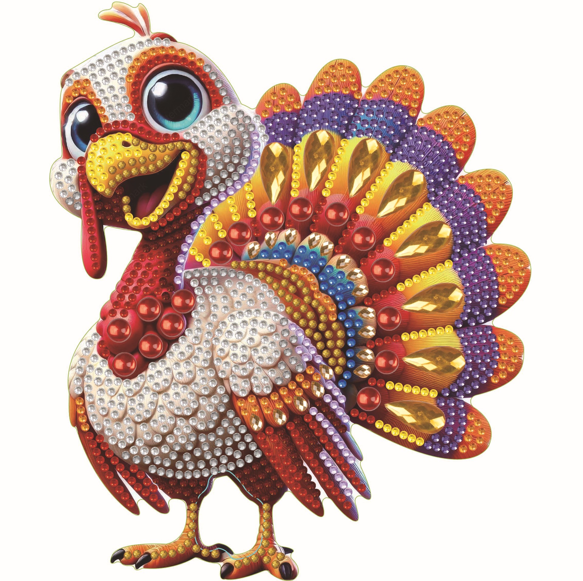 Pintura de diamantes 5D transfronteriza hecha a mano DIY, adorno de juguete de cartón tridimensional, dinosaurio de dibujos animados, pintura de diamantes para niños.