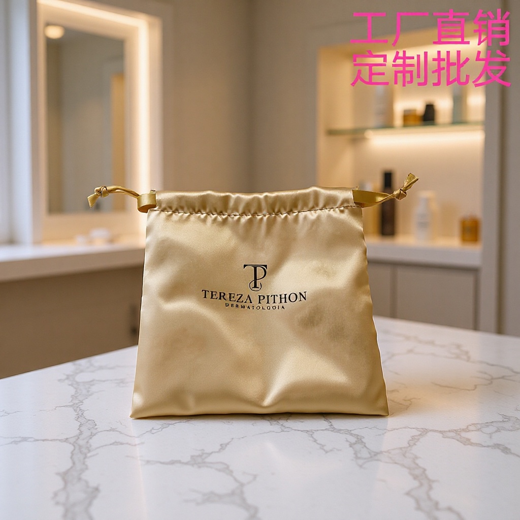 工厂批发高档简约韩版珠宝首饰玉器香水抽绳收纳袋+免费设计logo