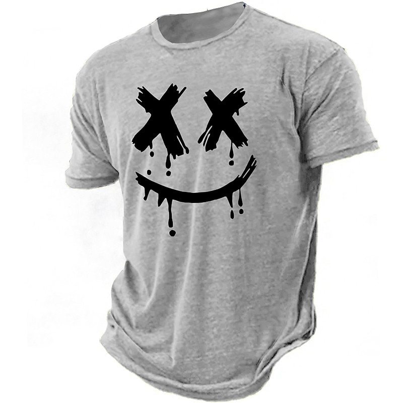 Camiseta de manga corta con cuello redondo impreso en 3D para hombres transfronterizos europeos y americanos de verano Camiseta de tendencia casual para hombres jóvenes