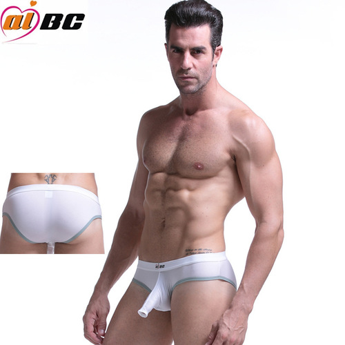 Factory direct sales AIBC-HSJ men's underwear bazooka assault briefs thin ice silk sexy U protruding long