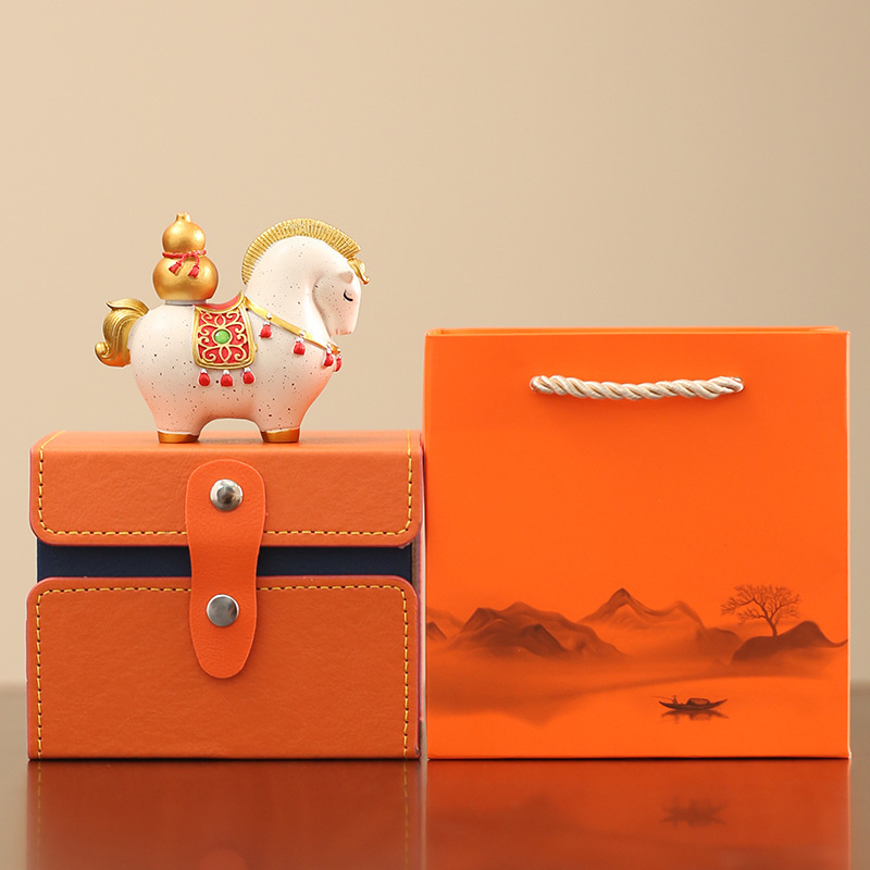 Guochao 馬の装飾品、ハイエンドのニッチワークステーション、デスクトップオフィス、ティーペット、装飾工芸品、手作りの誕生日プレゼント|undefined