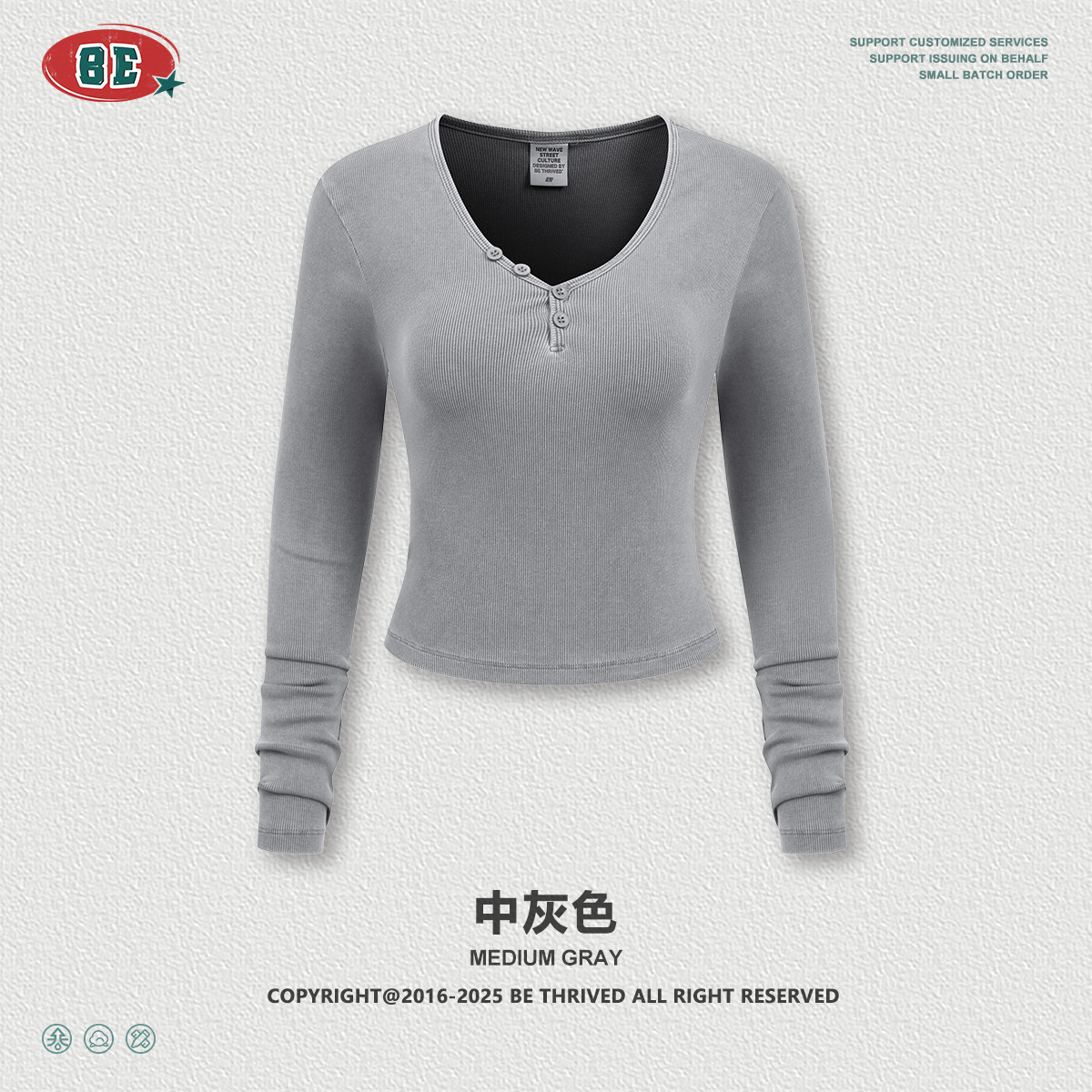 BE ropa de mujer | Suéter de manga larga con botones con cuello en V sexy puro europeo y americano, camisa de fondo delgada y delgada, camiseta de color sólido, mujer image 8