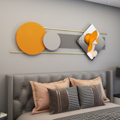 Bedroom bedside wall-mounted 3D decorative set, corridor art piece for guesthouses, bars, and apartments&mdash;metal wall hangings for stylish wall decor