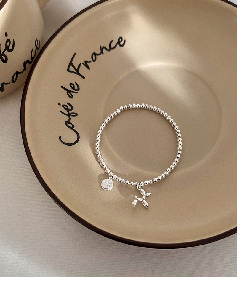 Balloon Dog Charm Bracelet Silver Bead Fashionable Jewellery_voghion.com