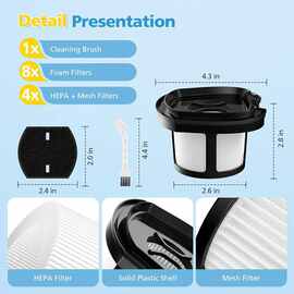 1套 颜色：图片色 材质：塑料 2284W 2390A 真空吸尘器替换过滤器