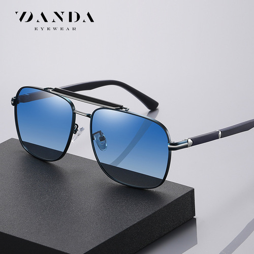 Factory new men's sunglasses metal two-color square frame polarizer 6320 driver anti-glare sunglasses for driving