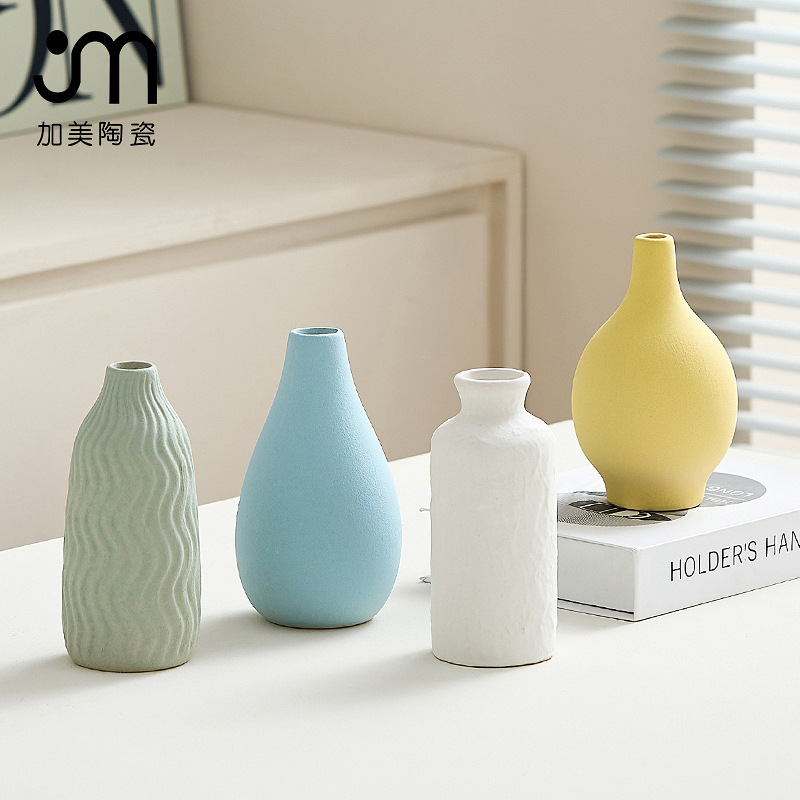 Frosted ceramic crafts vase stoneware small mouth exquisite home decorations Zen embellishment homestay style Frosted ceramic crafts vase stoneware small mouth exquisite home decorations Zen embellishment homestay style