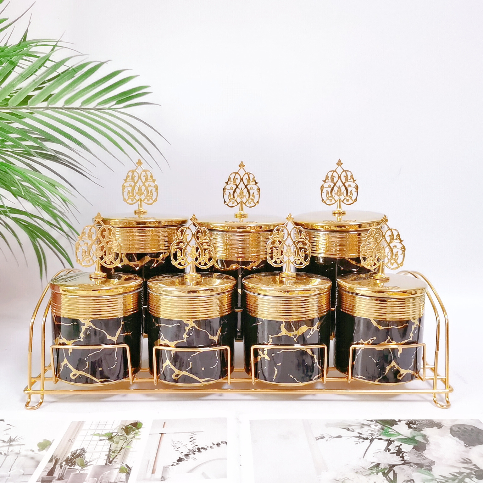 Comercio exterior transfronterizo de cerámica sellada tarro cocina almacenamiento condimento tarro multi-grano de almacenamiento de dulces tarro café té tarro traje