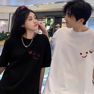 Couple Clothing Cotton Short-sleeved T-shirt Summer New Loose Slimming Niche Design Sense Men's and Women's Top Fashion Brand Class Clothes