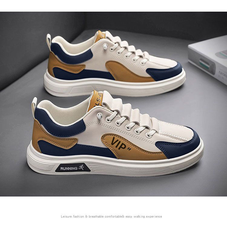 Giày sneaker nam đế mềm thoáng khí phối màu, dây thun co giãn, kiểu Hàn — Màu Kaki Z908-1, Z908-1 Trắng Xanh Lục, Z908-1 trắng xanh chi tiết 2