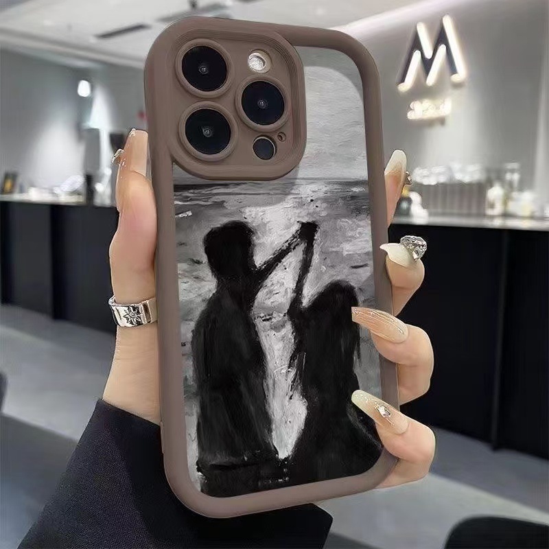 Pareja nueva aplicación iPhone 16 funda para teléfono móvil Apple 15promax/14 anti-caída 13pro art 12 Europa y América