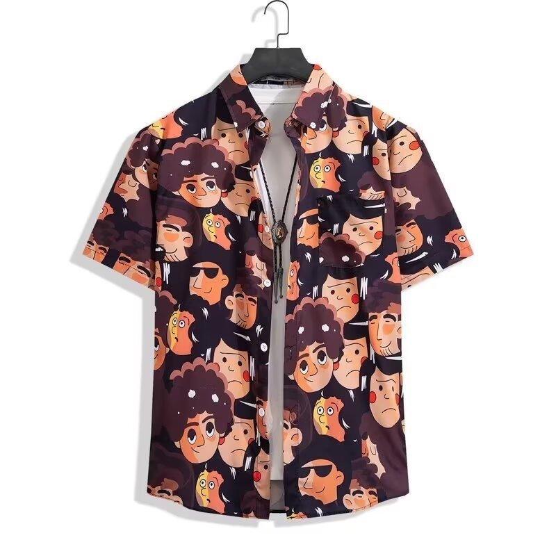 Ensemble chemise et short de plage hawaïen – Tenue décontractée florale pour homme/couple tropical (M-3XL) – Vêtements de vacances d'été légers et respirants_voghion.com