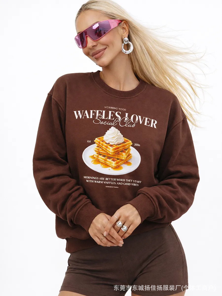 Retro cute demi-season small sweatshirt for leisure with a round…