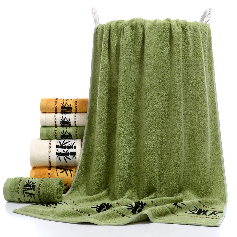 Bamboo Fiber Towel Pure Cotton Wholesale Cotton Face Wash Household Adult Thickeneded Water-Absorbent Soft Factory Foreign Trade Cross-Border Face