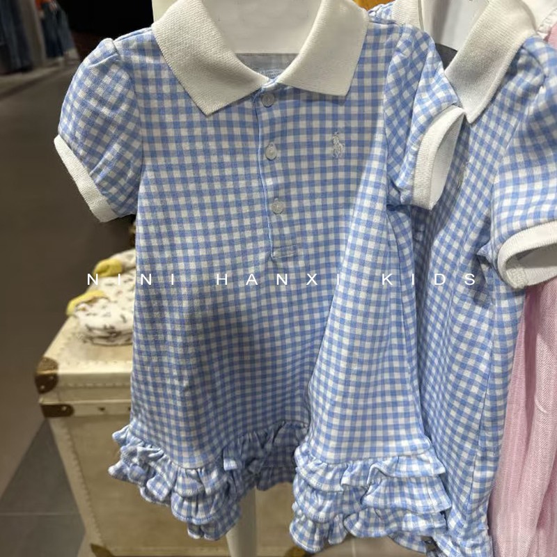 Qianqi ropa infantil para niñas Lange encaje vestido de princesa nueva chica de verano nicho vestido de cuello polo