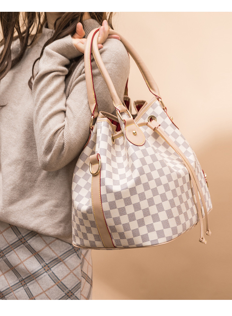 Retro Women's Bucket Bag Large Capacity Handle Handbag Stylish_voghion.com