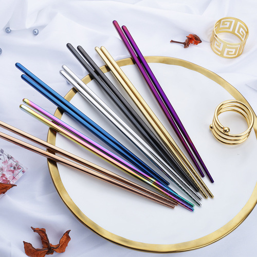 Wholesale 304 stainless steel chopsticks, household chopsticks, slip-resistant, heat-resistant, high-temperature resistant, hotel and restaurant public chopsticks, tableware
