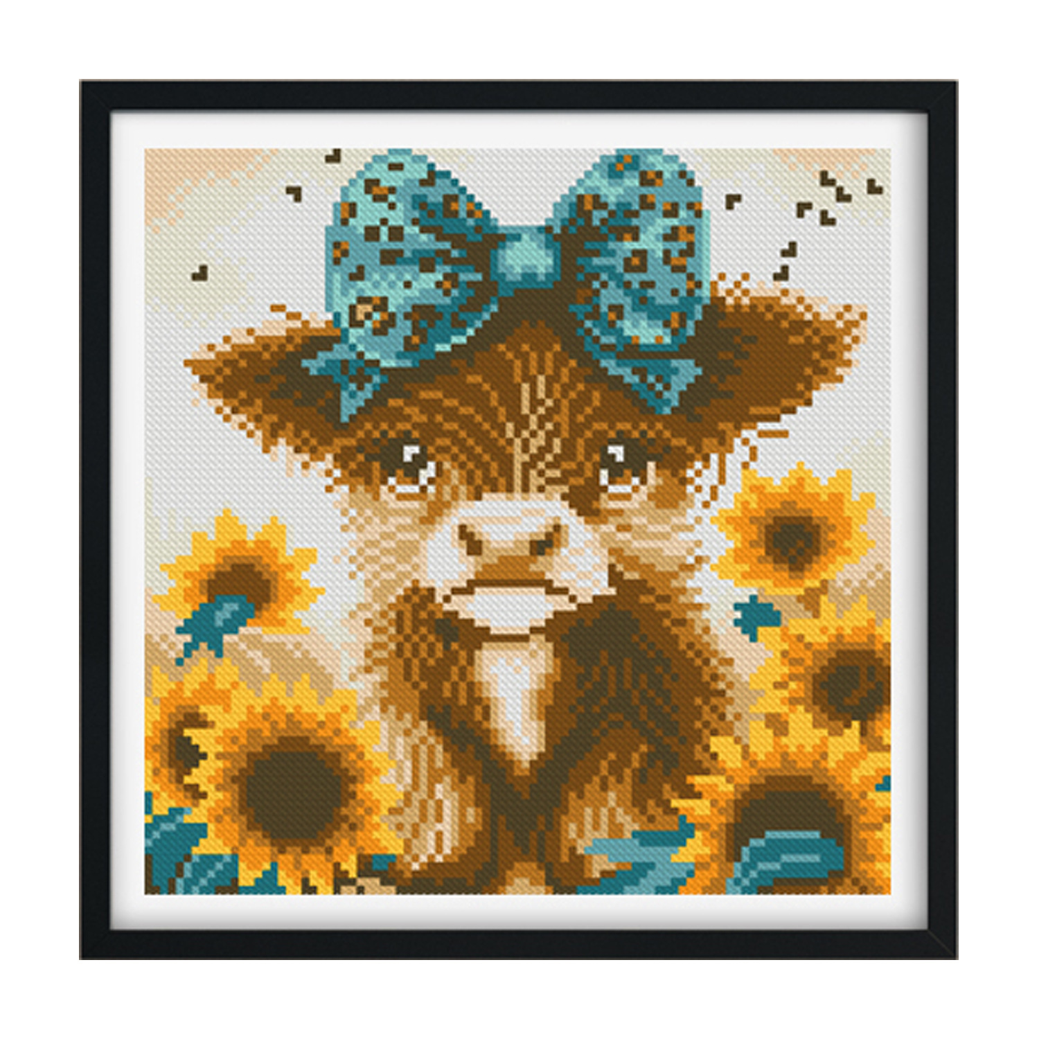 estilo nórdico mona lisa real bordado cruzado nuevo ganado de tierras altas lindos animales y plantas bordado cruzado pequeñas piezas image 5