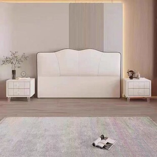 2024 new soft bag headboard simple modern clouds light luxury solid wood technology cloth bedside backrest single buy bedroom