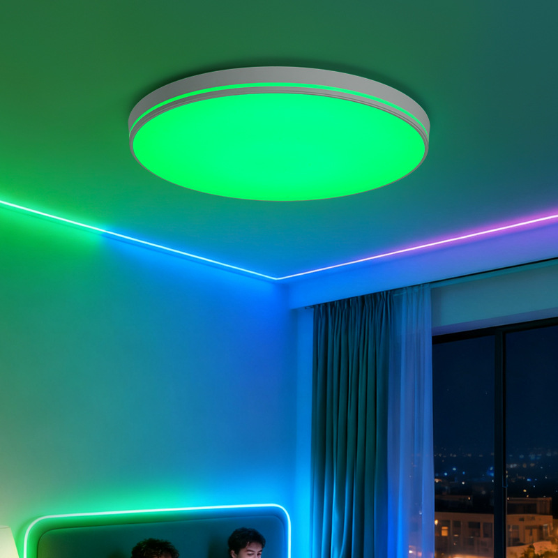 Lámpara de techo del dormitorio, gafas de luz inteligentes, luminoso y colorido, luminario de estudio, lámpara Zhongshan 118L