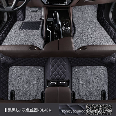Modelə uyğun ayaqaltı | dirt-resistant floor mat car advanced sense - double-wire-ring-xpe-foot-pad-black-and-black-wire-gray-wire-ring