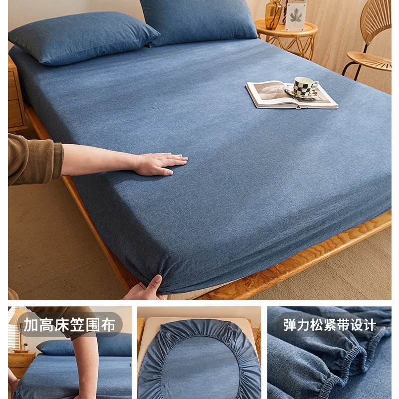 Nuevo estilo 2025 nuevo estilo sábana de algodón de una pieza cubierta protectora de colchón cubierta de cama juego de tres piezas de algodón lavado cuatro estaciones universal