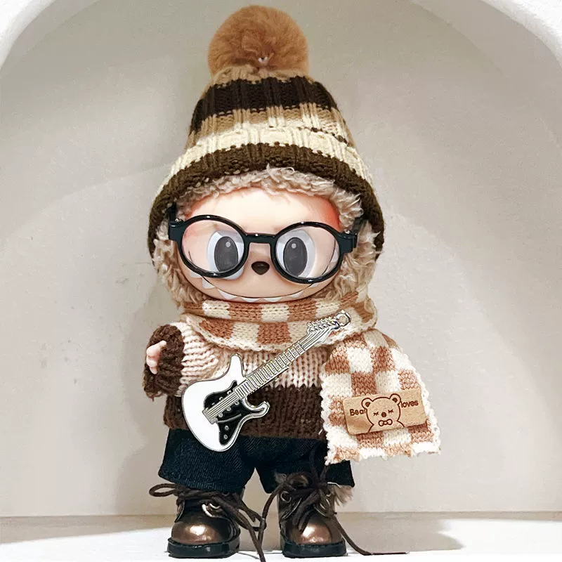 В наличии одежда Labubu первого и второго поколения 17 см, одежда для кукол Labubu, зимние свитера, шапки, праздничная одежда для сидения.