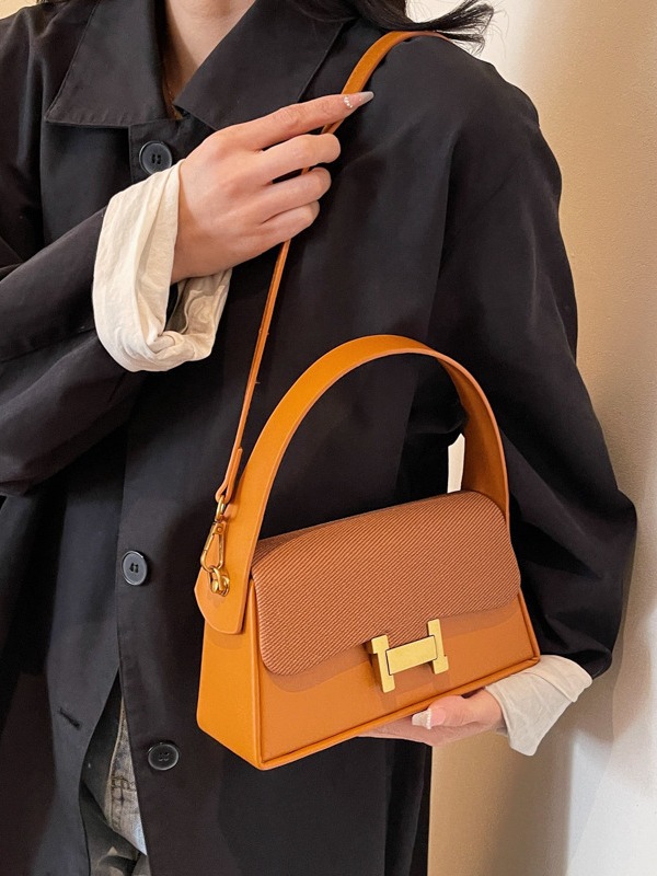 Bolsa de mano de alta sensación para mujeres 2026 nuevo estilo de moda versátil bolso de hombro nicho retro bolso de color de contraste