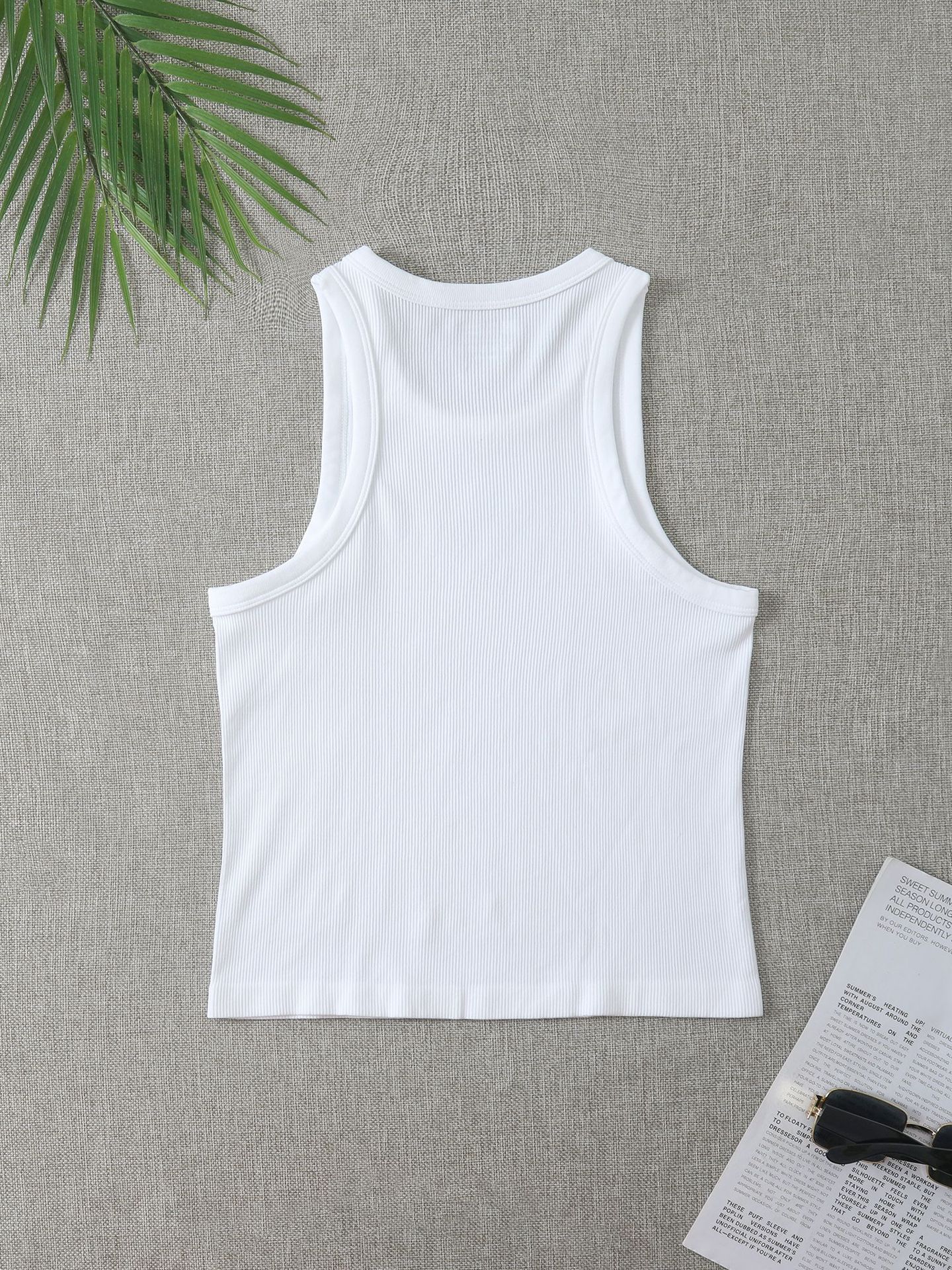 Dames geribde gebreide tanktop slim fit longline camisole voor laagjes_voghion.com