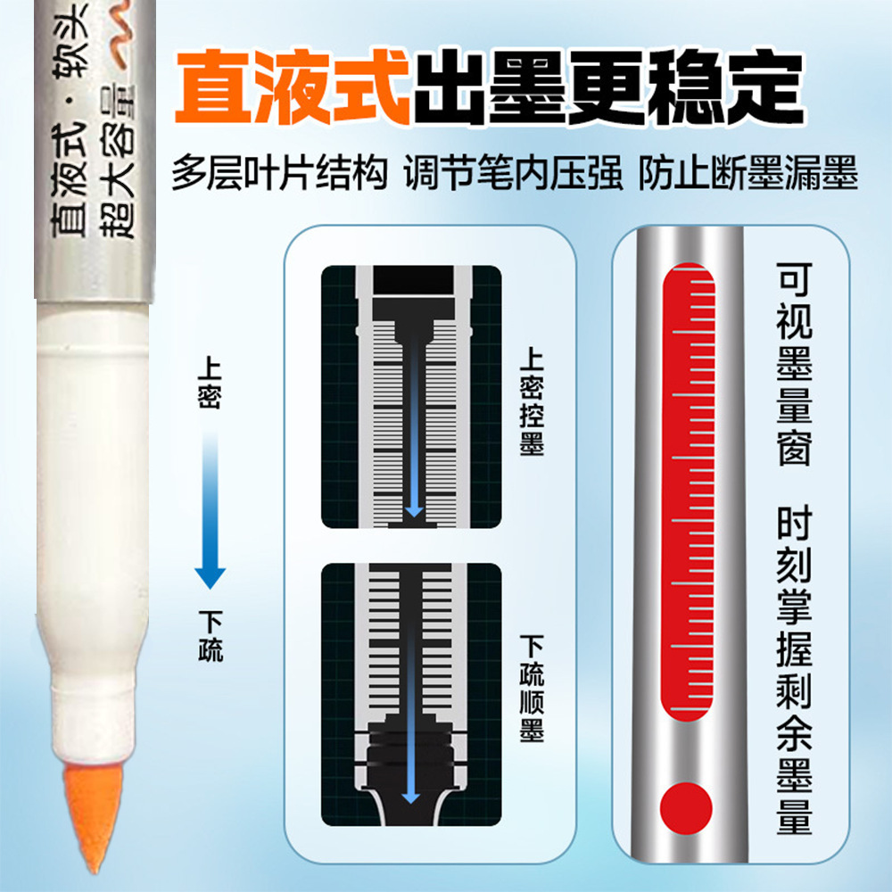Lápiz de acrílico líquido directo lápiz de dibujo de cabeza suave lápiz de pintura lápiz de acuarela lápiz de arte lápiz de graffiti lápiz de dibujo