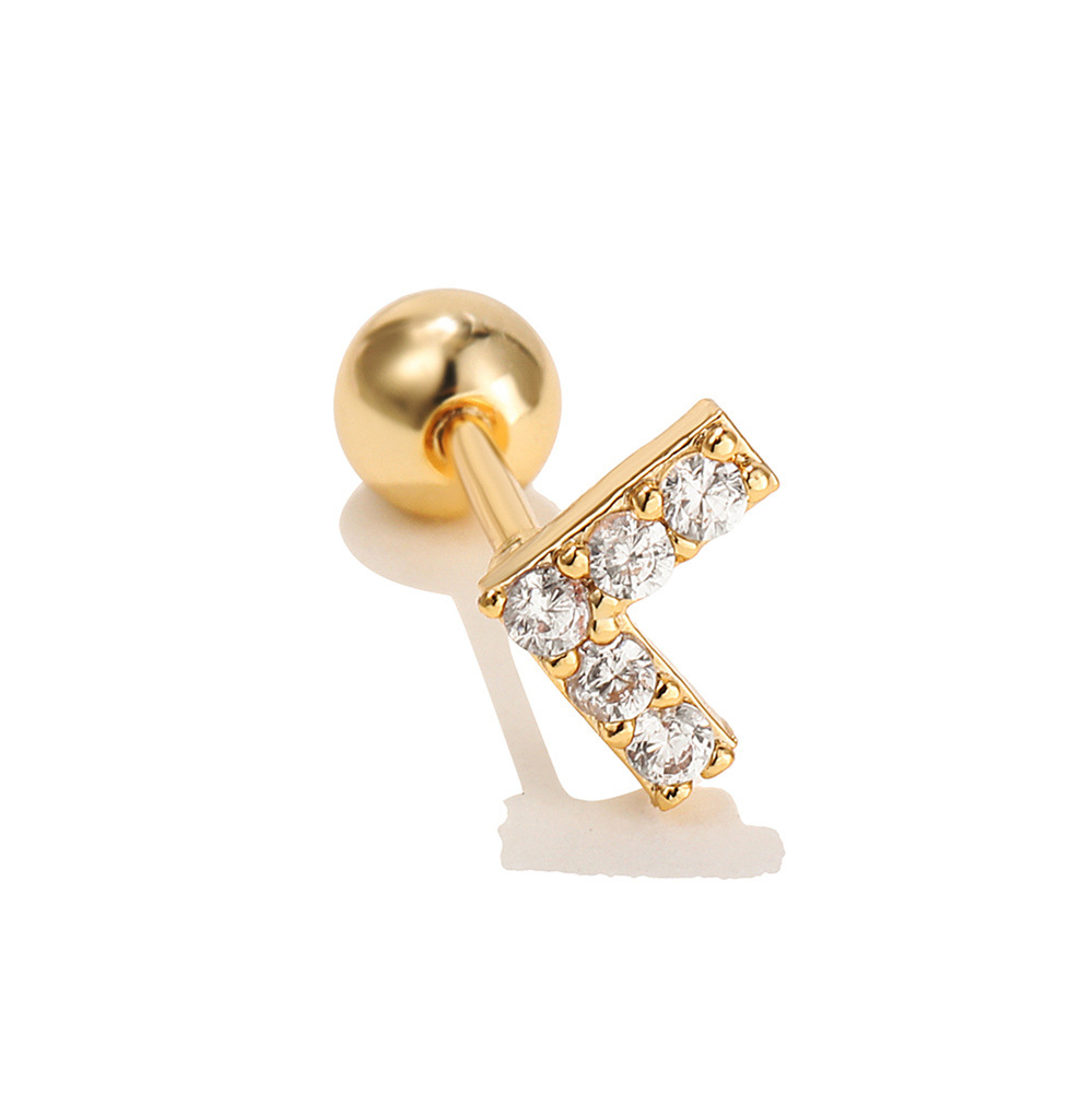 2g Weight Zircon Inlay Material Cartilage earrings Classification Holiday Occasion Brass Material Triangle, Geometric Pattern Women'S Gender Simple Style Style White, Gold Color Simple Style Triangle Geometric Brass Zircon Cartilage Earrings 2