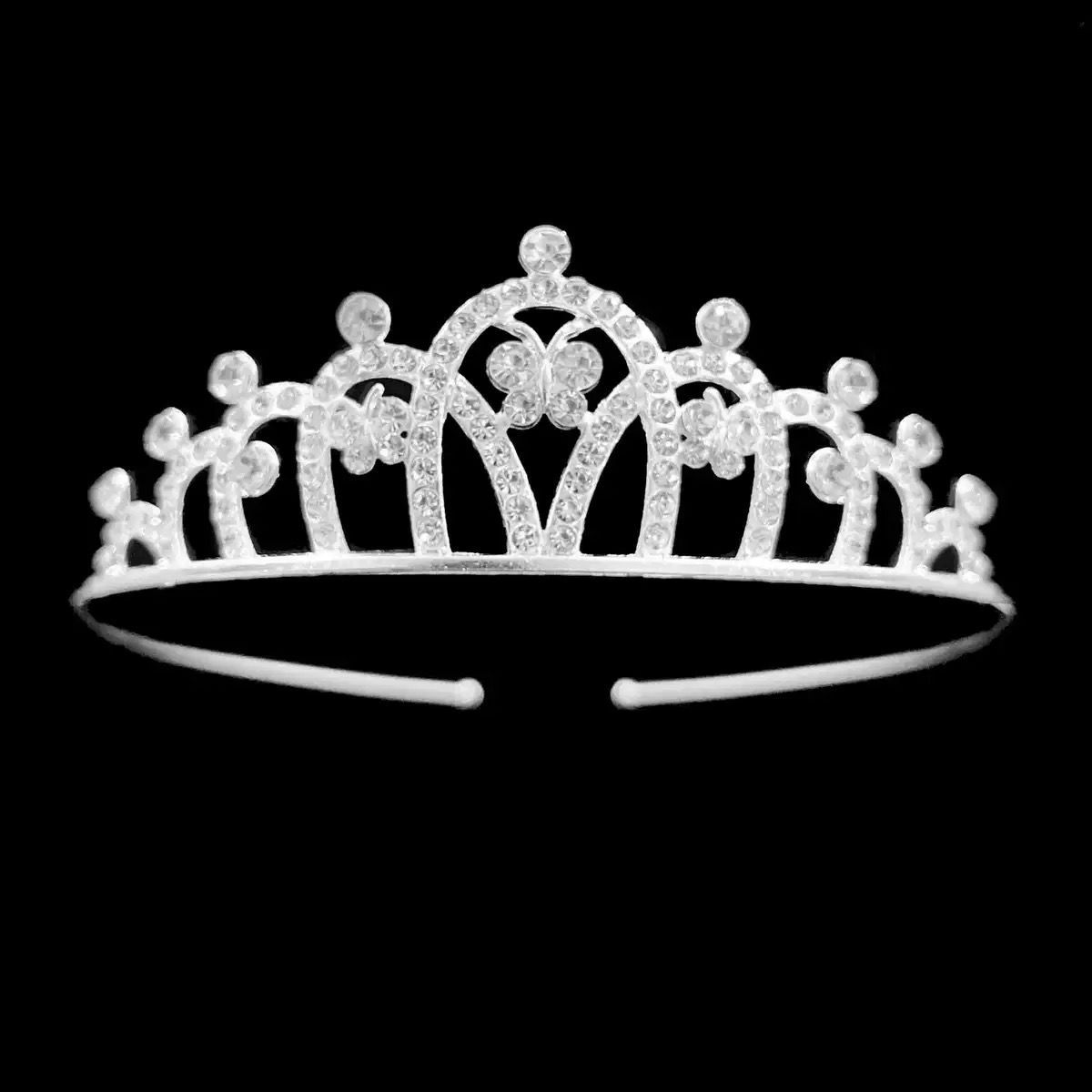 Princesa de moda coreana simple corona de cumpleaños coronas de cabello bandas de alea diamante para niños coronas pequeñas