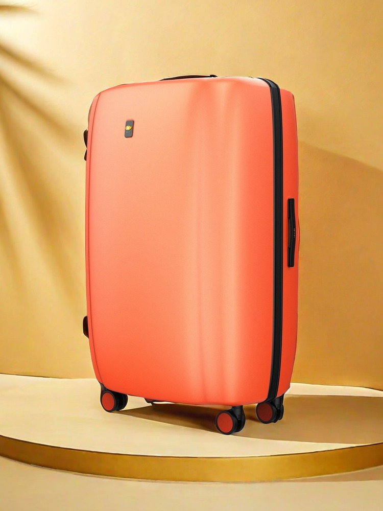 Vali nhựa PC 20 inch chống rơi, mở nắp trước, ngăn ướt khô, mở rộng dung tích — Màu cam