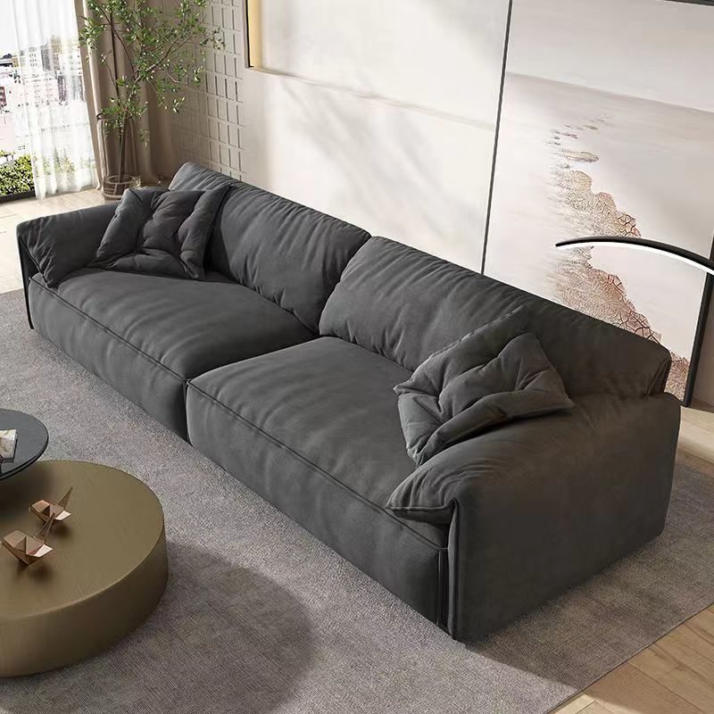 Casual New Elephant Ear Technology Cloth Sofa Straight Row Small Apartment Fabric Sofa Net Red Living Room Double Sofa