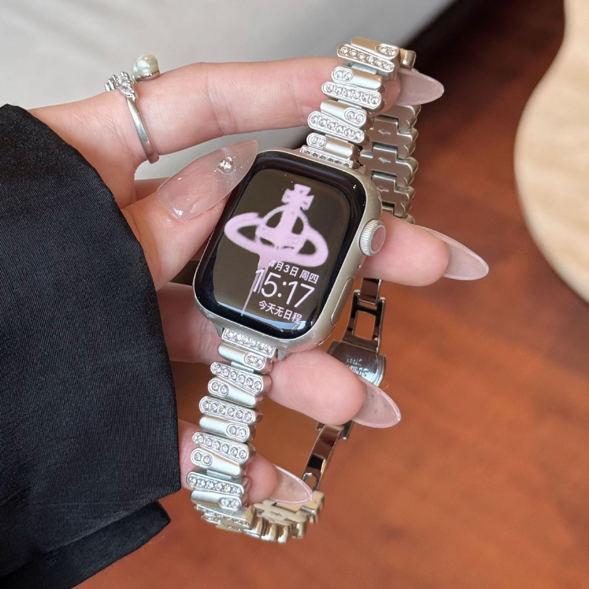 Irregular Metal Diamond Strap for Applewatch Apple Watch S10 Female Ins Niche iwatch98