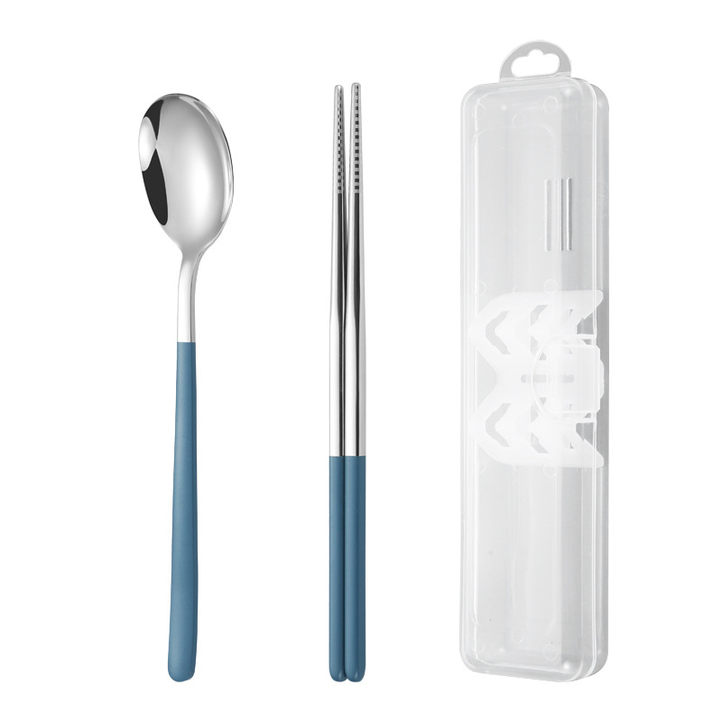 다크 블루 숟가락과 젓가락 2 종 세트