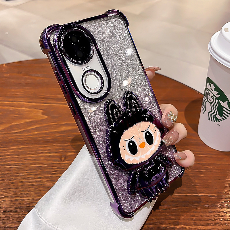 闪粉镜子带支架适用vivos20壳vivos30新款s19pro气囊防摔s18硅胶|undefined